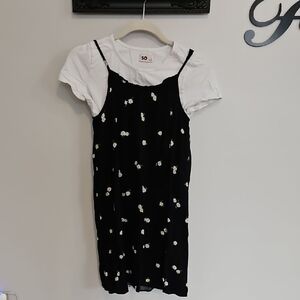 SO Black Dress with White Floral Design